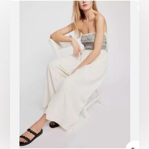 New sz S Carmen convertible one-piece smocked bandeau luxury jumpsuit